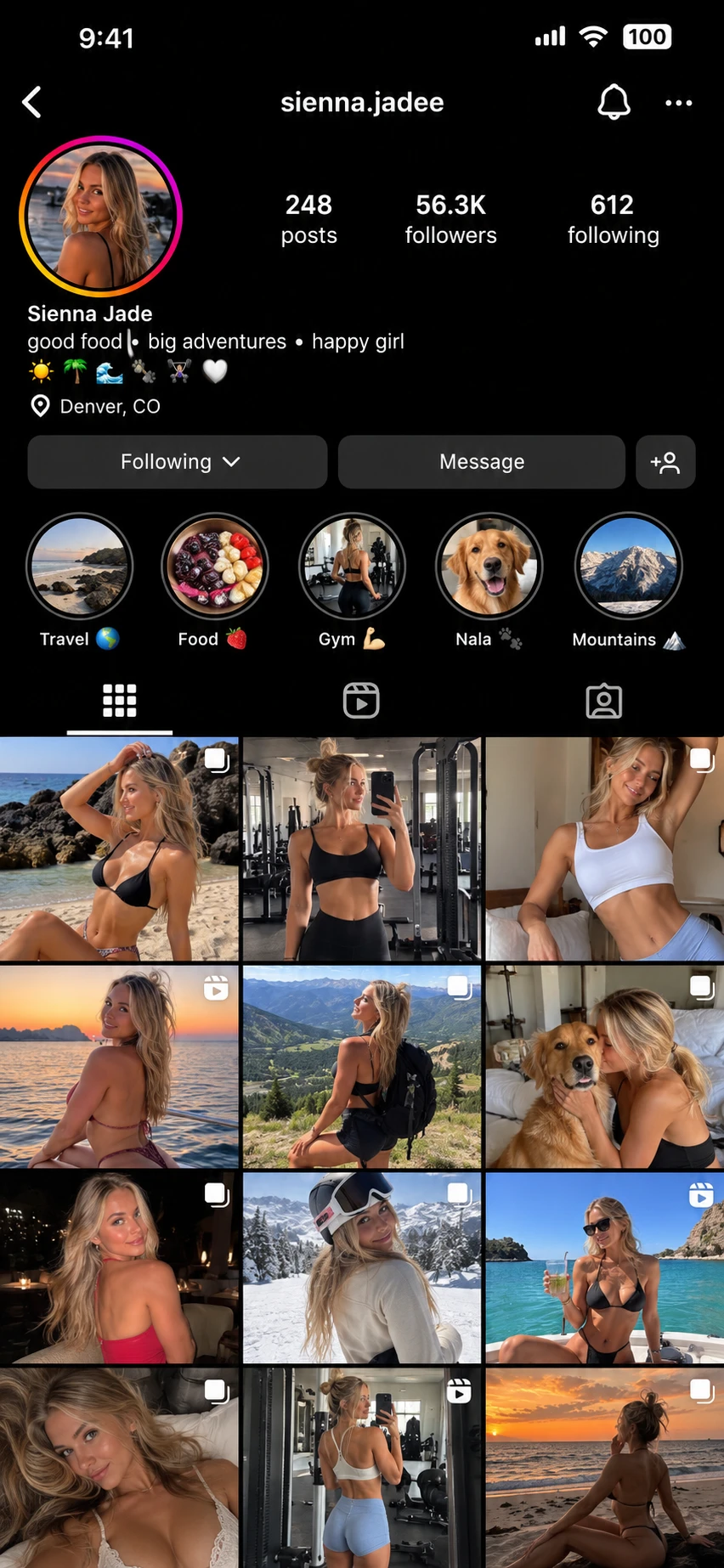 Her Instagram profile